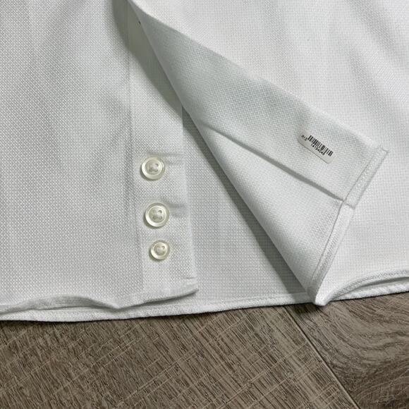 JOSEPH ABBOUD White Non-Iron Classic Fit Long Sleeve Button Down Dress Shirt - Picture 5 of 7